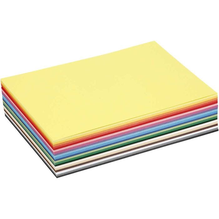 Värillinen Kartonki, A5, arkki 148x210 mm, 180 g, värilajitelma, 60 laj/ 1 pkt
