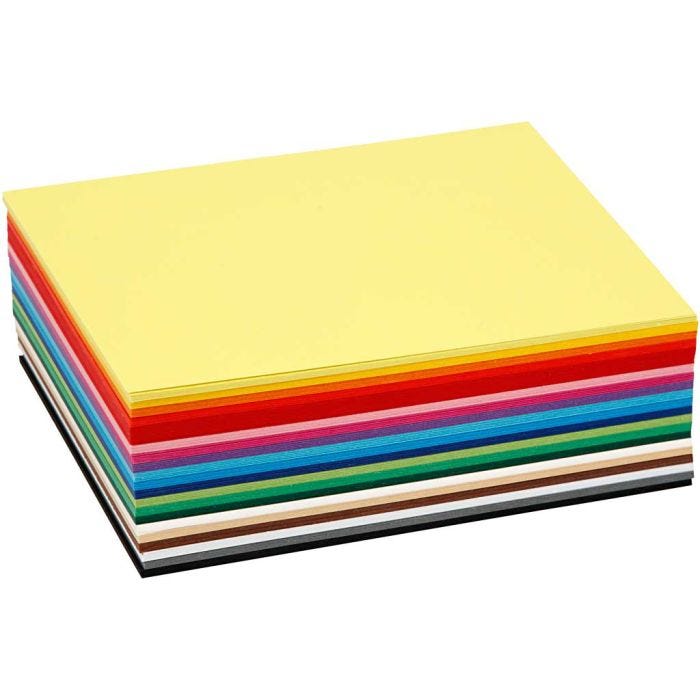 Värillinen Kartonki, A6, arkki 105x148 mm, 180 g, värilajitelma, 120 laj/ 1 pkt