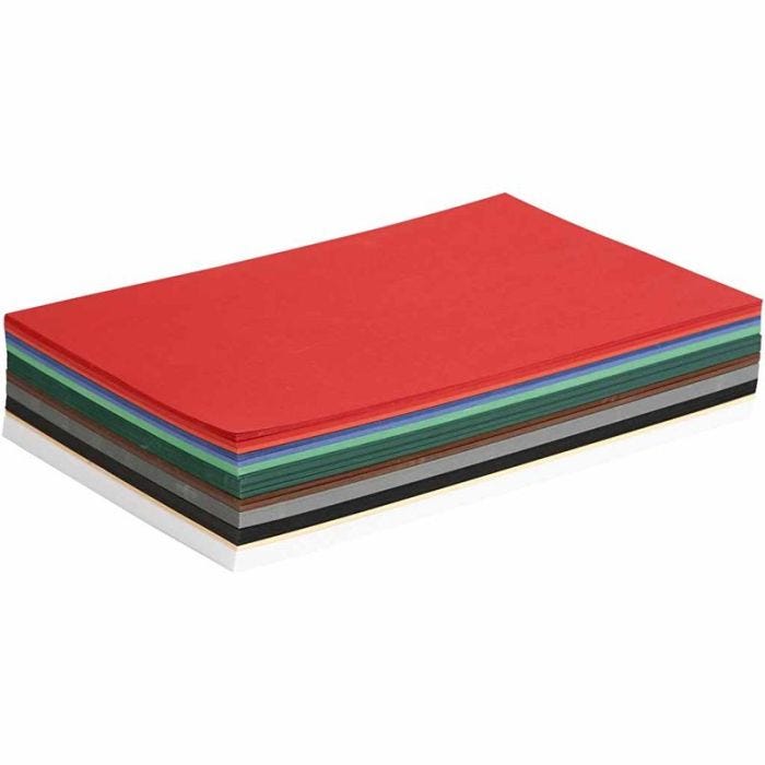 Kartonki, jouluvärit, A4, arkki 210x297 mm, 180 g, värilajitelma, 300 laj/ 1 pkt