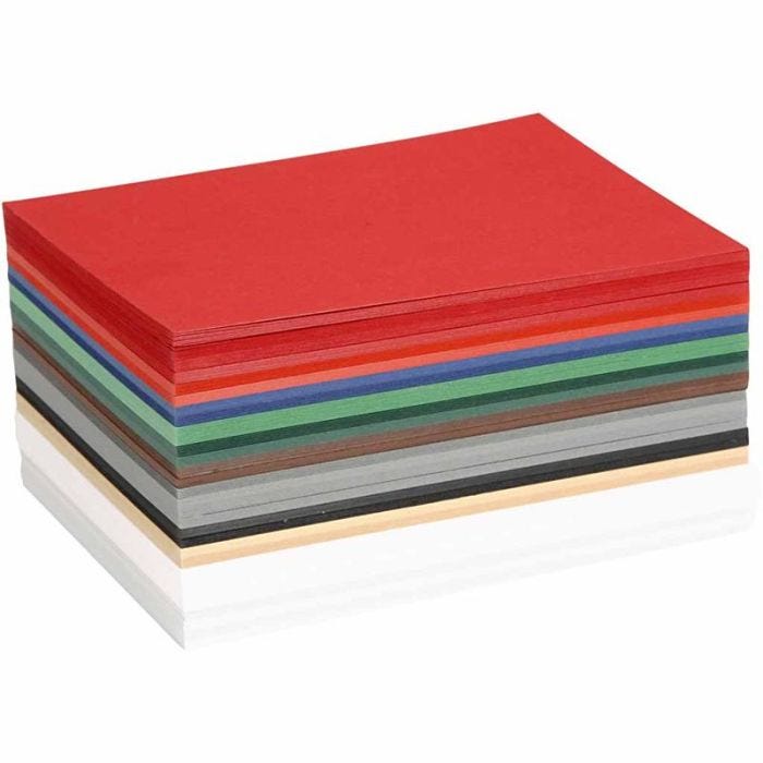 Kartonki, jouluvärit, A6, arkki 105x148 mm, 180 g, värilajitelma, 300 laj/ 1 pkt
