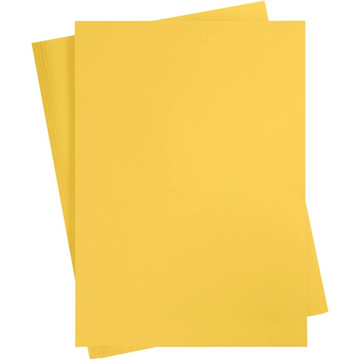 Kartonki, A2, arkki 420x594 mm, 180 g, auringonkeltainen, 10 ark/ 1 pkt