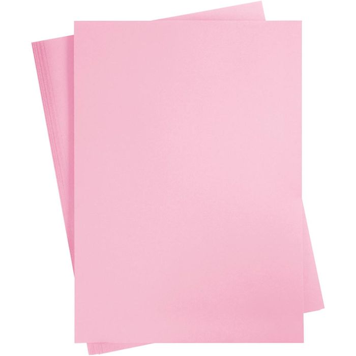 Kartonki, A2, arkki 420x594 mm, 180 g, vaaleanpinkki, 10 ark/ 1 pkt