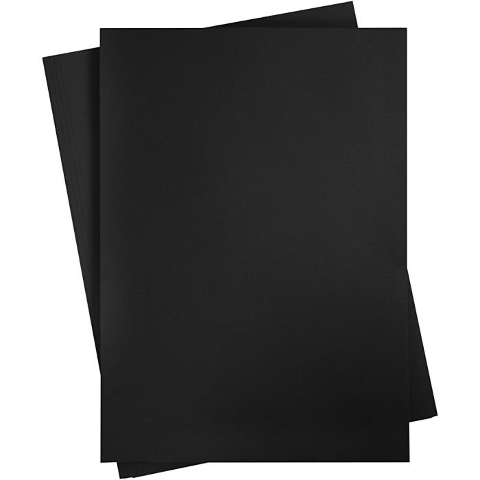 Kartonki, A2, arkki 420x594 mm, 180 g, musta, 10 ark/ 1 pkt