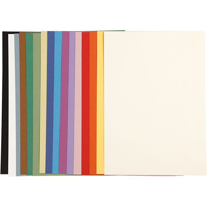 Canson- kartonki, A4, arkki 210x297 mm, 160 g, värilajitelma, 16 laj/ 1 pkt