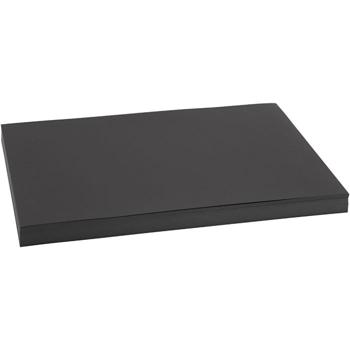 Kartonki, A3, arkki 297x420 mm, 200 g, musta, 100 ark/ 1 pkt