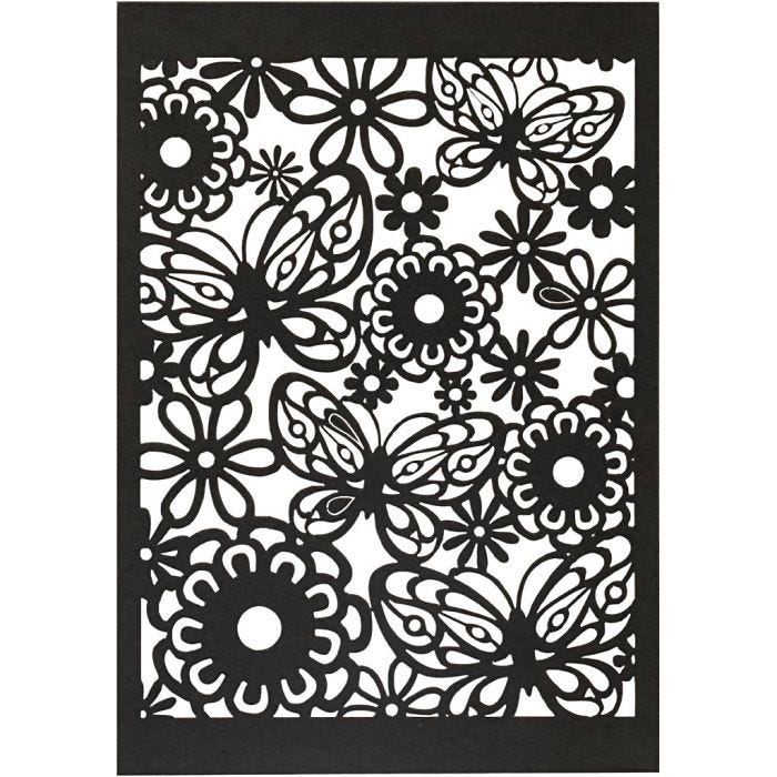 Pitsikartonki, arkki 10,5x15 cm, 200 g, musta, 10 kpl/ 1 pkt