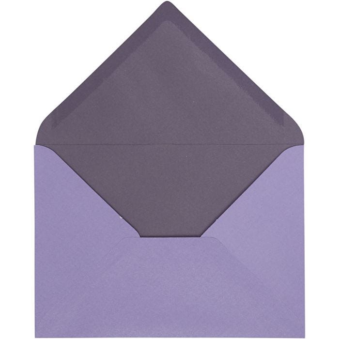 Kirjekuori, kirjekuoren koko 11,5x16 cm, 100 g, tummanvioletti/violetti, 10 kpl/ 1 pkt