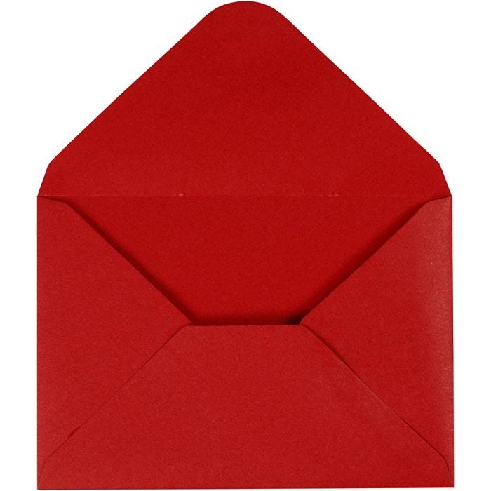 Kirjekuoret, kirjekuoren koko 11,5x16 cm, 110 g, punainen, 10 kpl/ 1 pkt