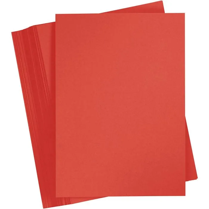 Kartonki, A4, arkki 210x297 mm, 180 g, punainen, 100 ark/ 1 pkt