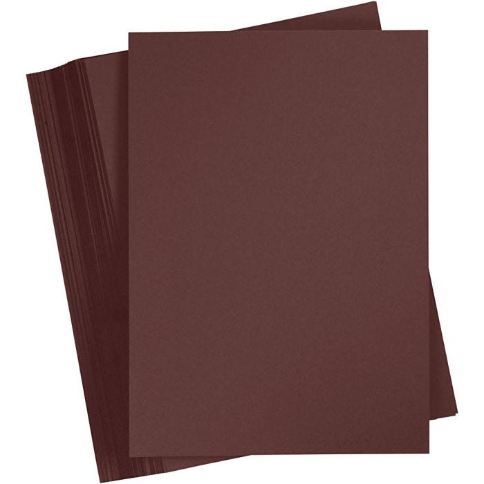 Kartonki, A4, arkki 210x297 mm, 180 g, tummanruskea, 100 ark/ 1 pkt