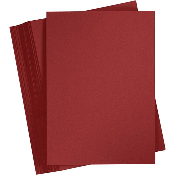 Kartonki, A4, arkki 210x297 mm, 180 g, tummanpunainen, 100 ark/ 1 pkt