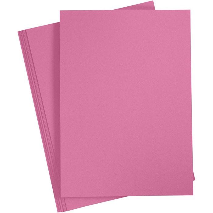 Kartonki, A4, arkki 210x297 mm, 220 g, pinkki, 10 kpl/ 1 pkt