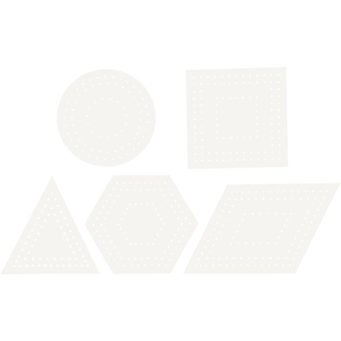 Ompelukartonki, Geometriset kuviot, koko 10-17 cm, valkoinen, 20 kpl/ 1 pkt