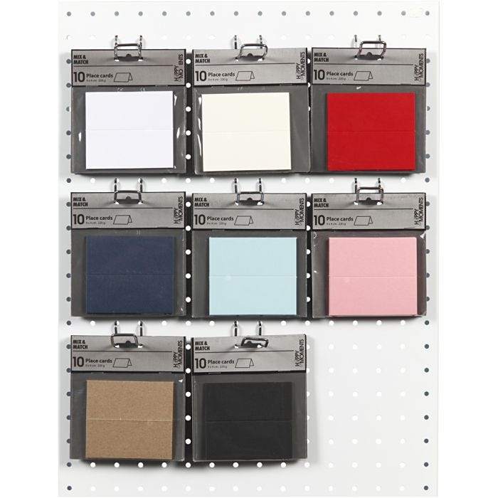 Istumapaikkakortit, koko 9x4 cm, 220 g, värilajitelma, 8x10 pkk/ 1 pkt