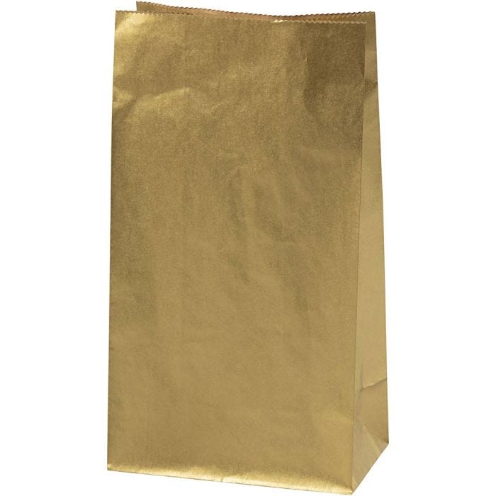 Paperipussi, Kork. 27 cm, koko 9x15 cm, 50 g, kulta, 100 kpl/ 1 pkt