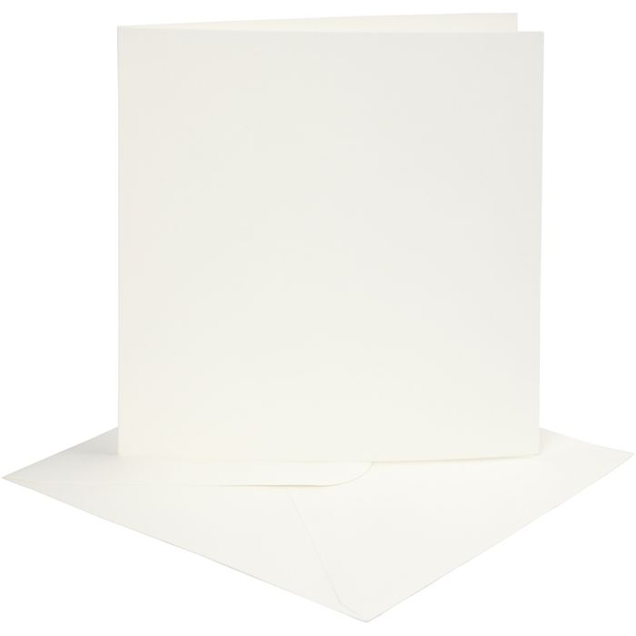 Korttipohja-/kirjekuoripakkaus, kortin koko 15,2x15,2 cm, kirjekuoren koko 16x16 cm, 220 g, luonnonvalkonen, 4 set/ 1 pkt