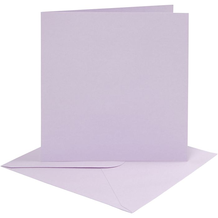 Korttipohja-/kirjekuoripakkaus, kortin koko 15,2x15,2 cm, kirjekuoren koko 16x16 cm, 210 g, vaaleanvioletti, 4set/ 1 pkt
