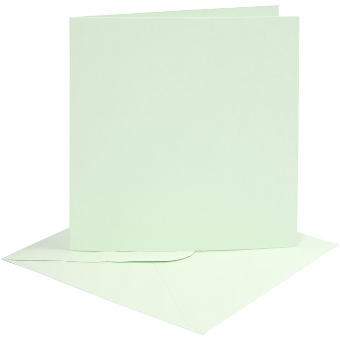 Korttipohja-/kirjekuoripakkaus, kortin koko 15,2x15,2 cm, kirjekuoren koko 16x16 cm, 210 g, vaaleanvihreä, 4 set/ 1 pkt