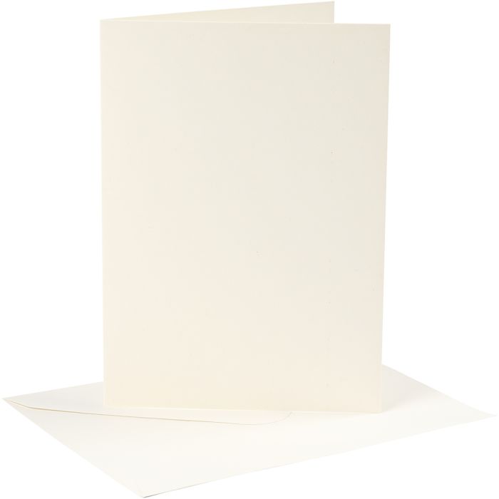 Korttipohja-/kirjekuoripakkaus, kortin koko 12,7x17,8 cm, kirjekuoren koko 13,3x18,5 cm, 220 g, luonnonvalkonen, 4 set/ 1 pkt