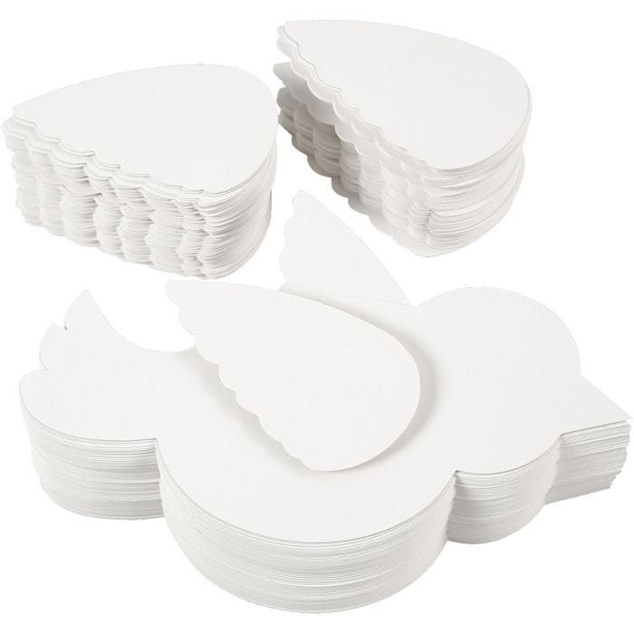 Linnut, Pit. 25 cm, 400 g, valkoinen, 100 set/ 1 pkt