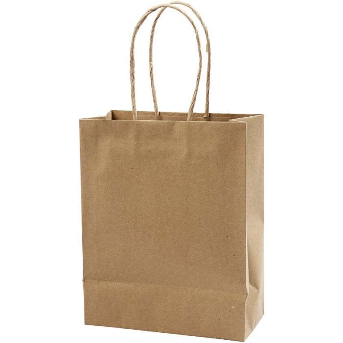 Paperipussi, Kork. 23 cm, Lev: 18x9 cm, 125 g, ruskea, 10 kpl/ 1 pkt