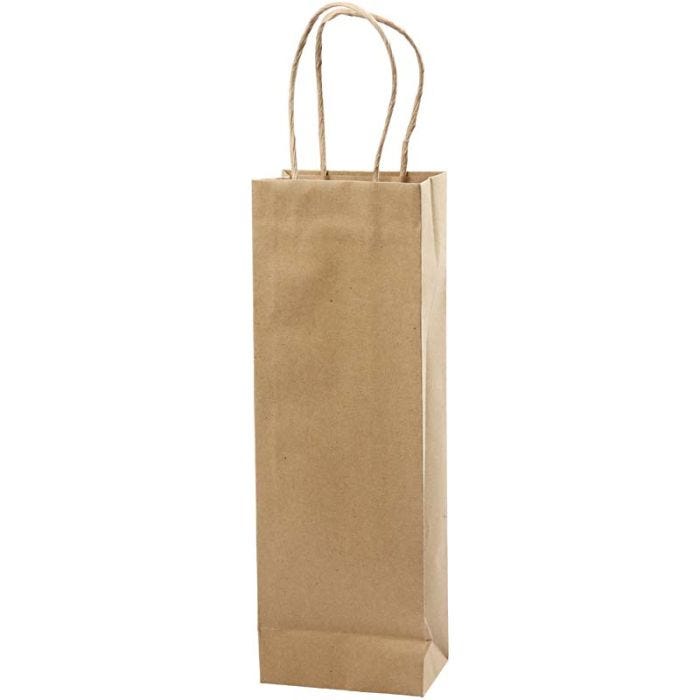 Paperipussi, Kork. 36 cm, Lev: 13x8 cm, 125 g, ruskea, 10 kpl/ 1 pkt