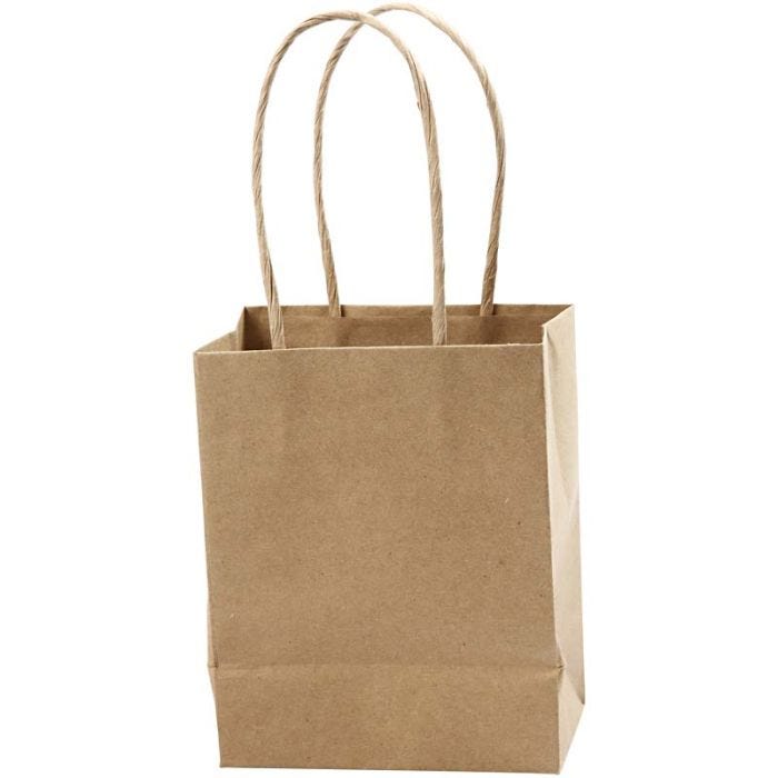 Paperipussi, Kork. 17 cm, Lev: 12x7 cm, 125 g, ruskea, 10kpl/ 1 pkt
