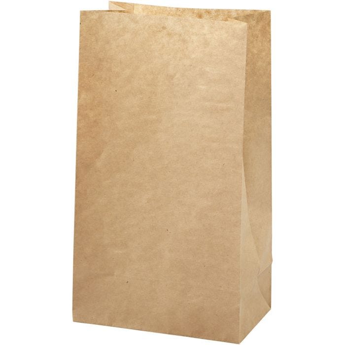 Paperipussi, Kork. 27 cm, koko 9x15 cm, 50 g, ruskea, 100 kpl/ 1 pkt