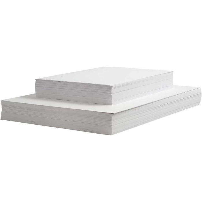 Piirustuspaperi, A4,A3, 130+160+190 g, valkoinen, 6x500 ark, 3000 laj/ 1 pkt
