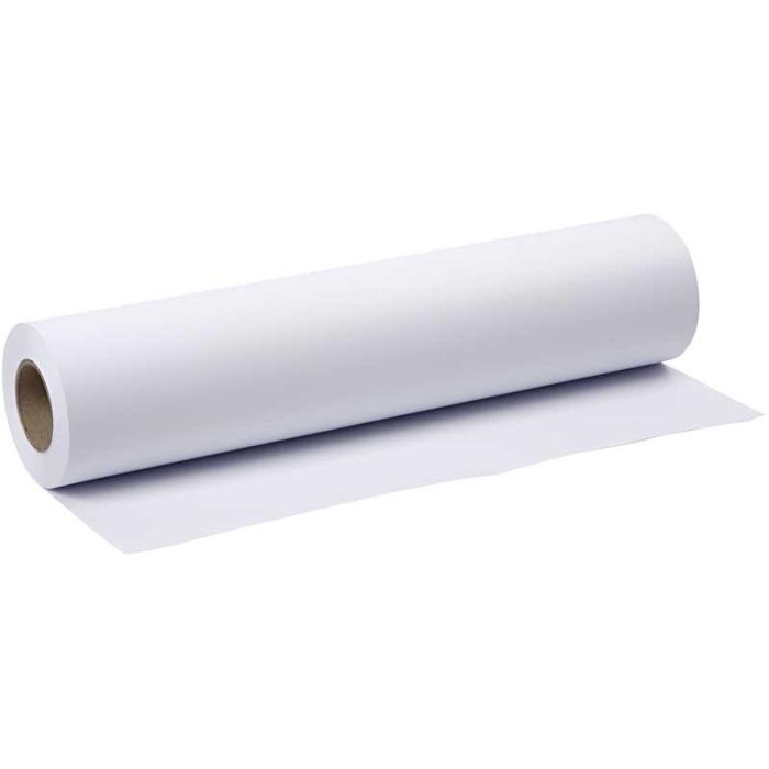 Piirustuspaperirulla, Lev: 42 cm, 80 g, valkoinen, 50 m/ 1 rll