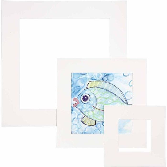 Passepartoutkehys, paksuus 0,4 mm, 270 g, valkoinen, 75 kpl/ 1 pkt
