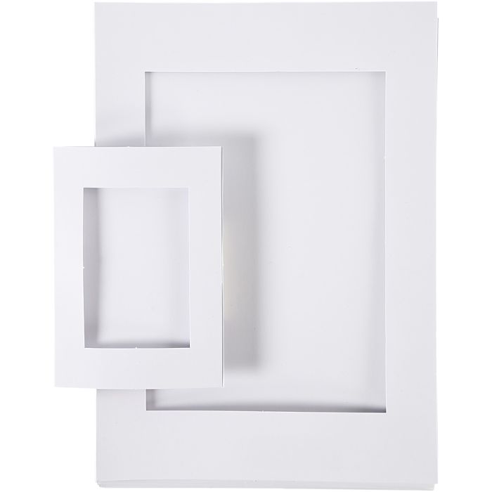 Passepartoutkehykset, koko A4+A6, 230 g, valkoinen, 2x60 kpl/ 1 pkt