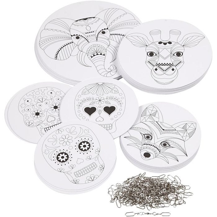 Mobilekuviot, halk. 12+15+18 cm, 300 g, valkoinen, 20 set/ 1 pkt