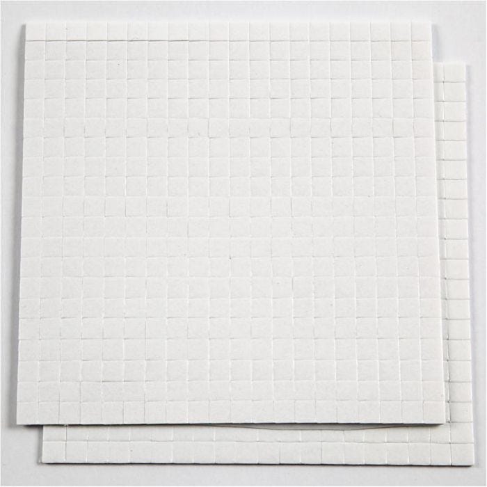 3D-tarratyynyt, koko 5x5 mm, paksuus 1 mm, valkoinen, 2x400 kpl, 2 ark/ 1 pkt