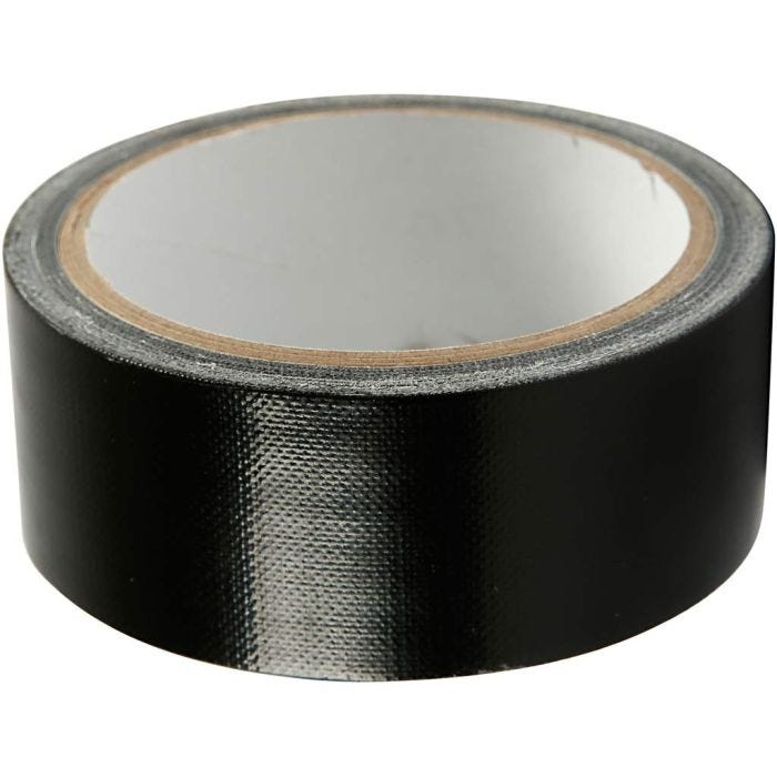 Kangasteippi, Lev: 38 mm, musta, 25 m/ 1 rll