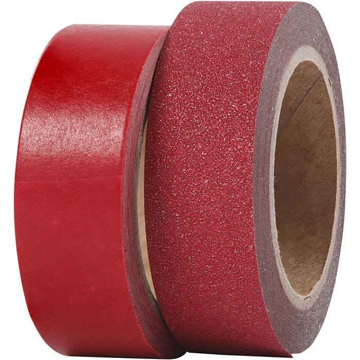 Design-teippi, Lev: 15 mm, punainen, 2 rll/ 1 pkt