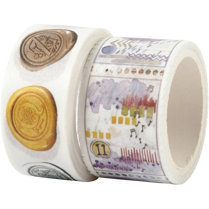 Washi-teippi, Etana ja maisema, Pit. 3+5 M, Lev: 20+25 mm, 2 rll/ 1 pkt