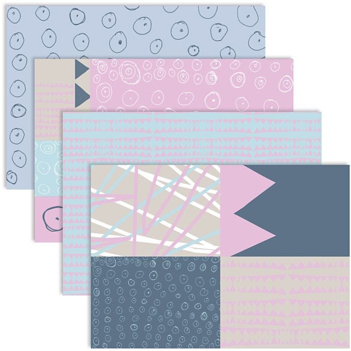Decoupagepaperi, arkki 25x35 cm, 17 g, 4x2 ark/ 1 pkt