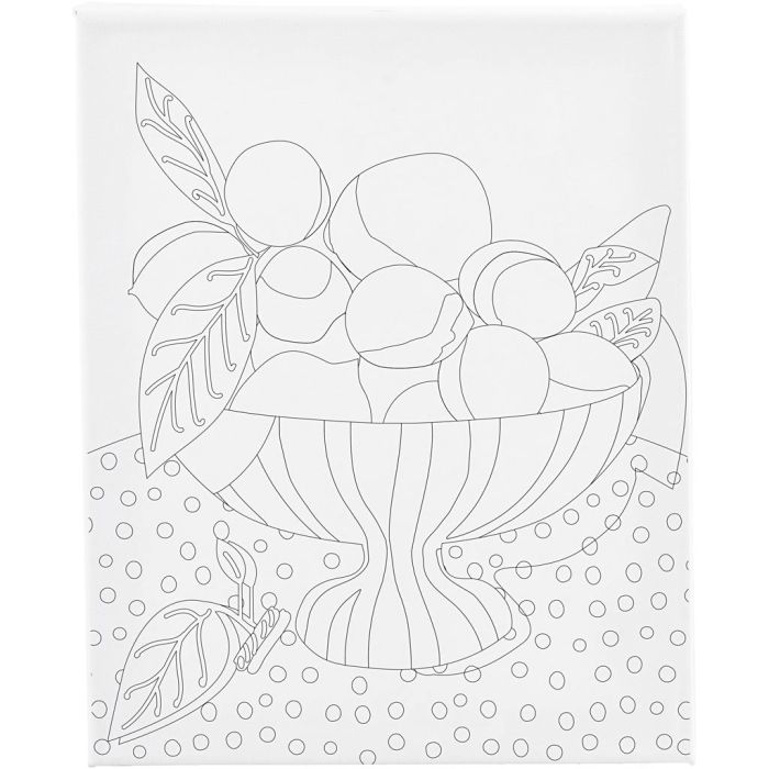 Printtikuvioitu maalauspohja, Hedelmäkulho, S: 1,6 cm, koko 24x30 cm, 360 g, 1 kpl