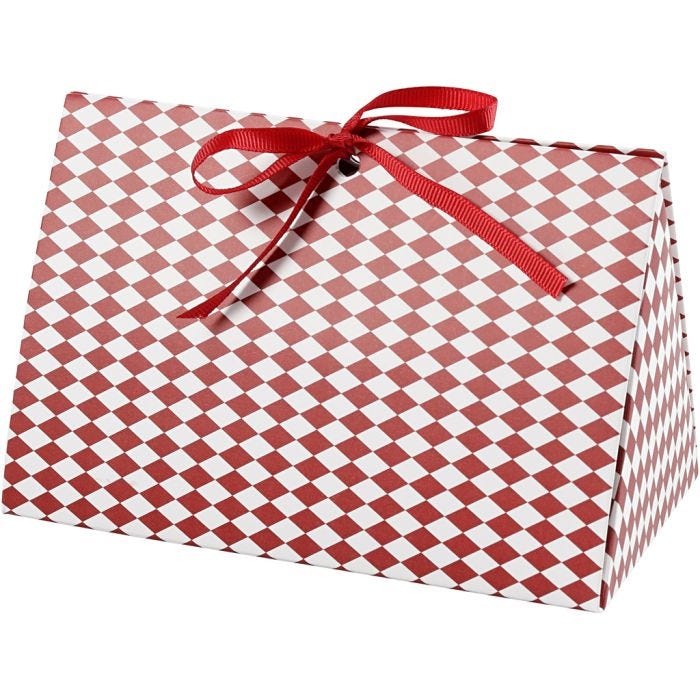 Taittelurasiat, harlekiinikuvio, koko 15x7x8 cm, 250 g, punainen, valkoinen, 3 kpl/ 1 pkt