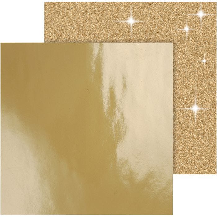 Kuviopaperi, arkki 30,5x30,5 cm, 120+128 g, kulta, 2 ark/ 1 pkt