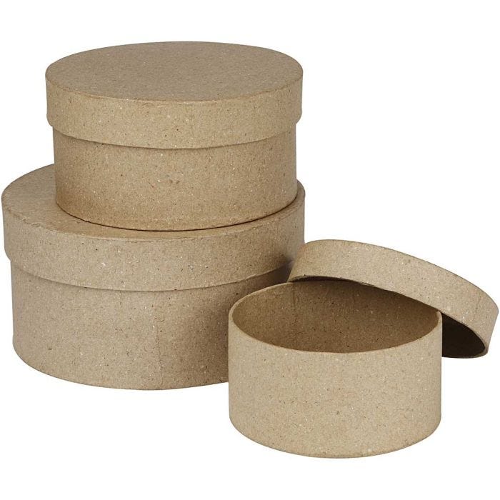 Pahvirasialajitelma, Kork. 5+6,5+7,5 cm, halk. 10+13+16 cm, 3 kpl/ 1 set