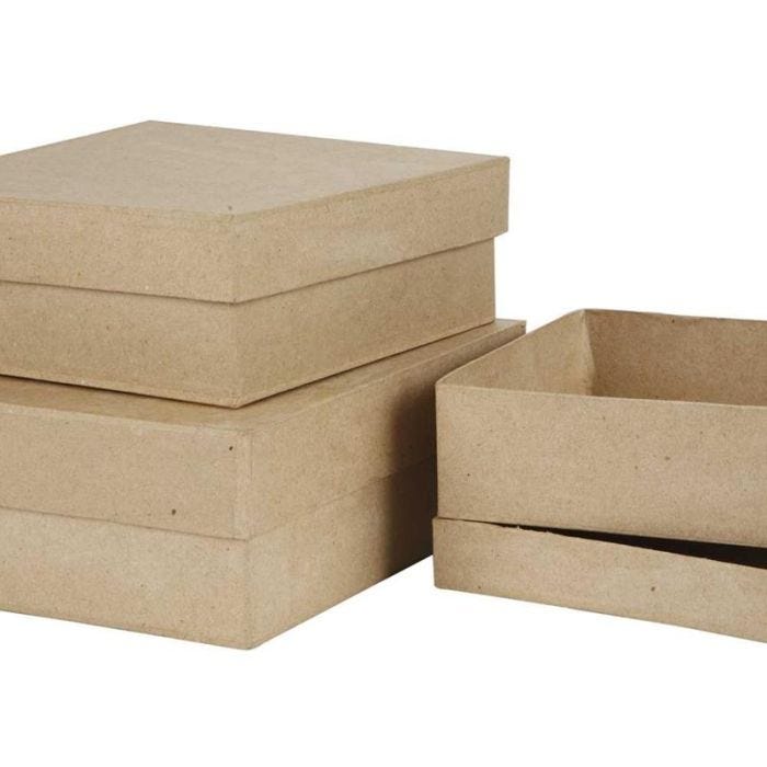 Pahvirasialajitelma, Kork. 5+6+7,5 cm, koko 16+18+20 cm, 3 kpl/ 1 set
