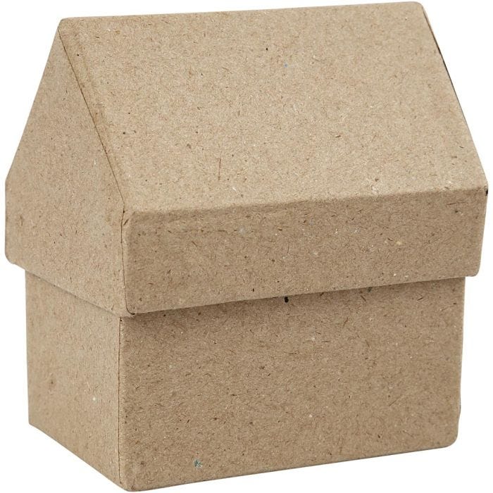 Pahvirasia, talo, Kork. 10,5 cm, koko 6x8,5 cm, 4 kpl/ 1 pkt