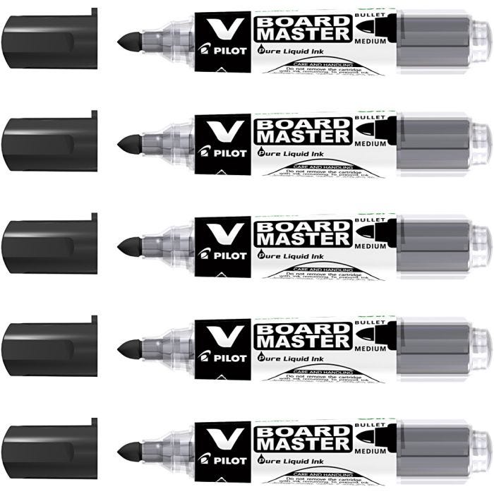 PILOT-valkotaulutussin täyttöpakkaus, paksuus 2,3 mm, musta, 5 kpl/ 1 pkt