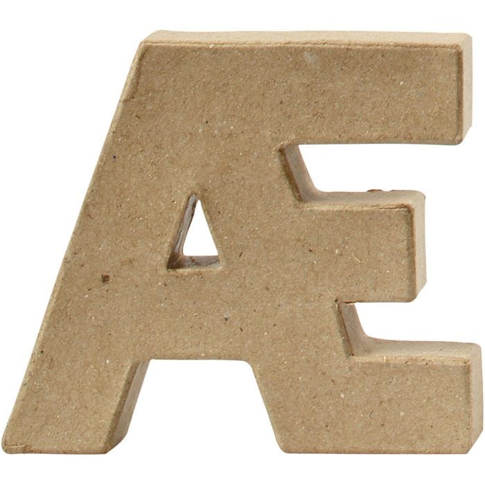 Pahvikirjain, Æ, Kork. 10 cm, paksuus 2 cm, 1 kpl