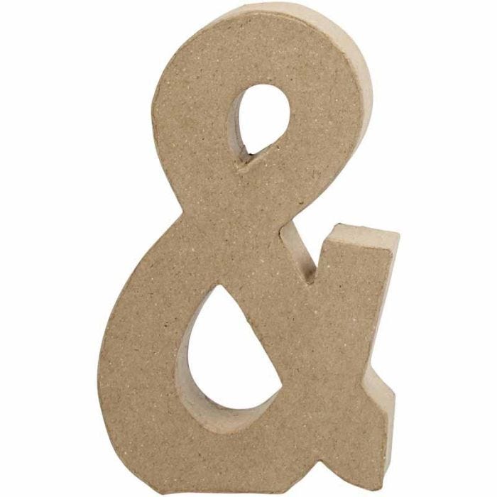 Merkki, &amp; , Kork. 19,9 cm, Lev: 11,5 cm, paksuus 2,5 cm, 1 kpl