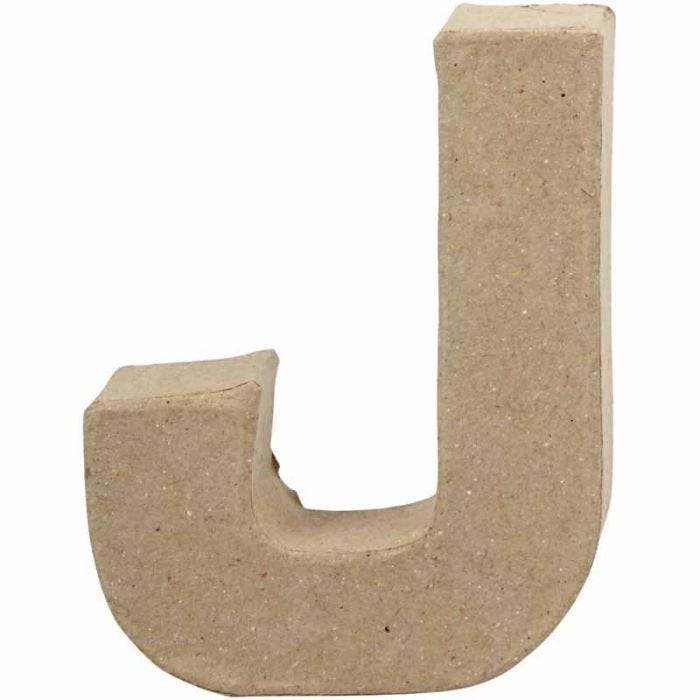 Pahvikirjain, J, Kork. 10 cm, Lev: 8 cm, paksuus 1,7 cm, 1 kpl