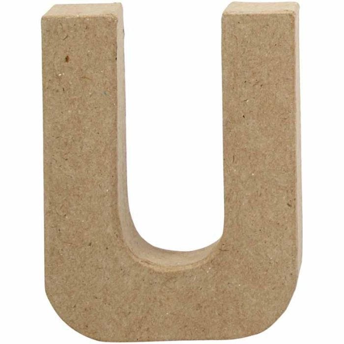 Pahvikirjain, U, Kork. 10 cm, Lev: 8 cm, paksuus 1,7 cm, 1 kpl