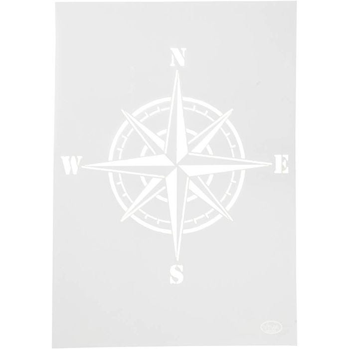 Taipuisa sabloni, kompassi, A4, arkki 210x297 mm, 1 kpl